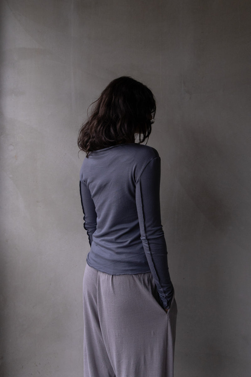 Long Sleeve Merino in French Slate