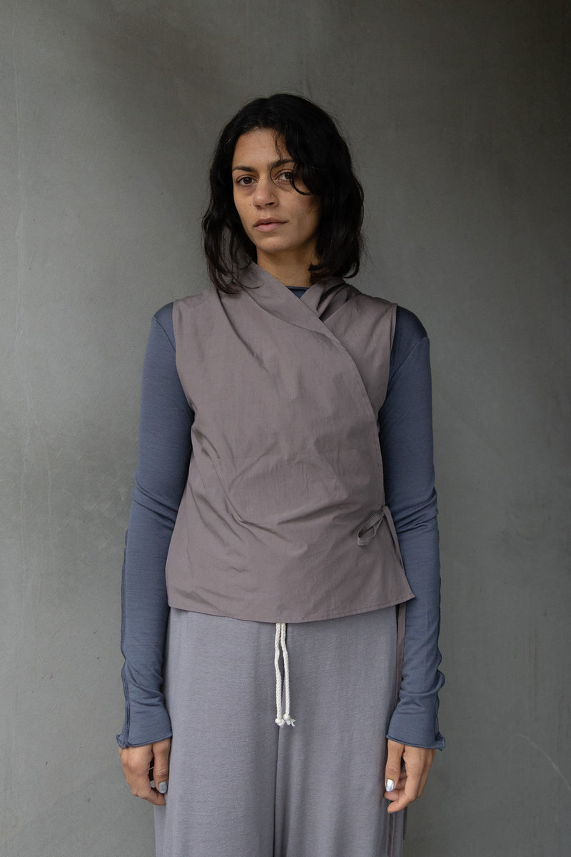Gathered Top in Soot