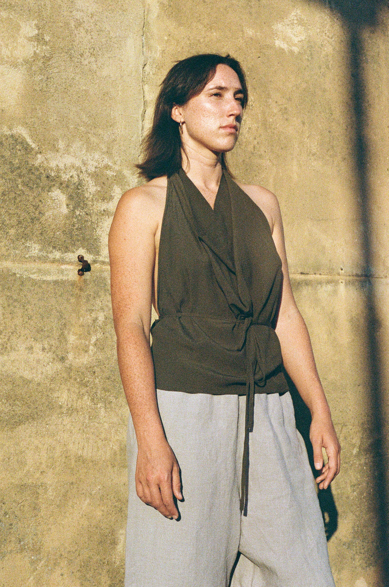 Cowl Top in Olive