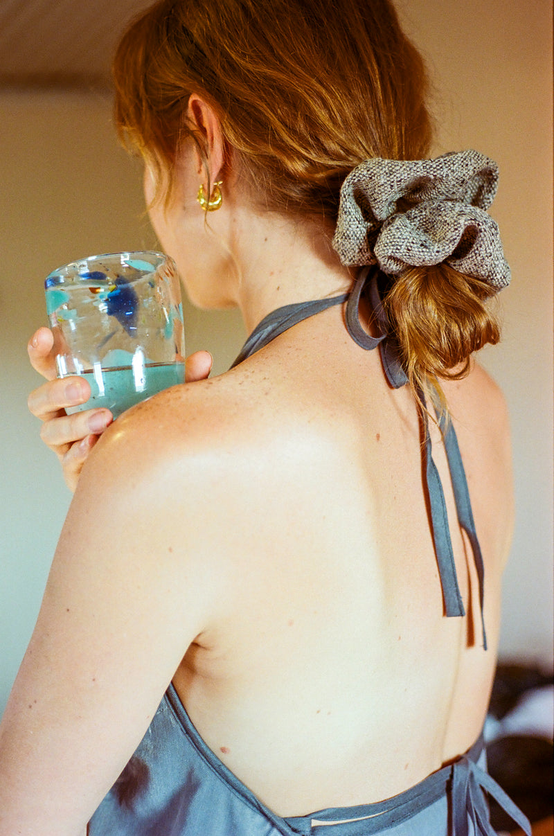 Apron Top in Slate Velvet
