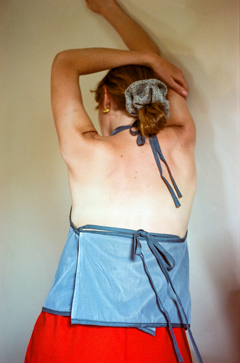 Apron Top in Slate Velvet