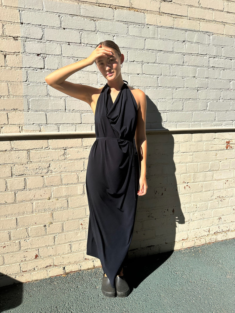 Cowl Dress in Ink - Last One!