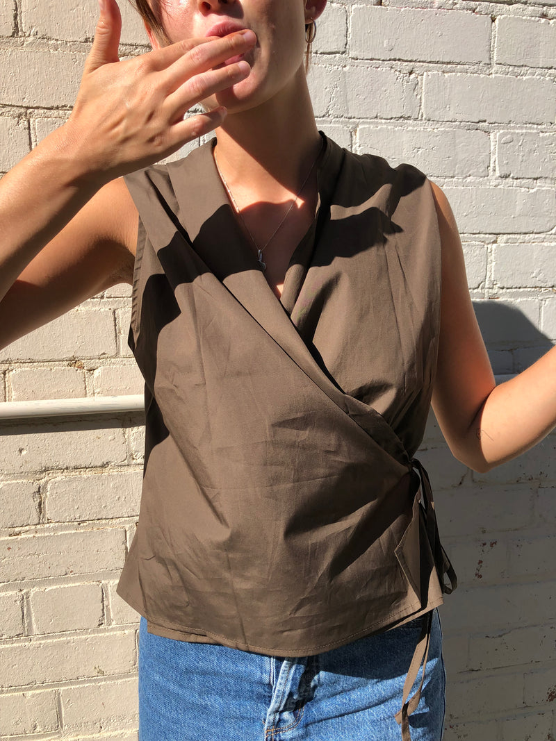 Gathered Top in Brown