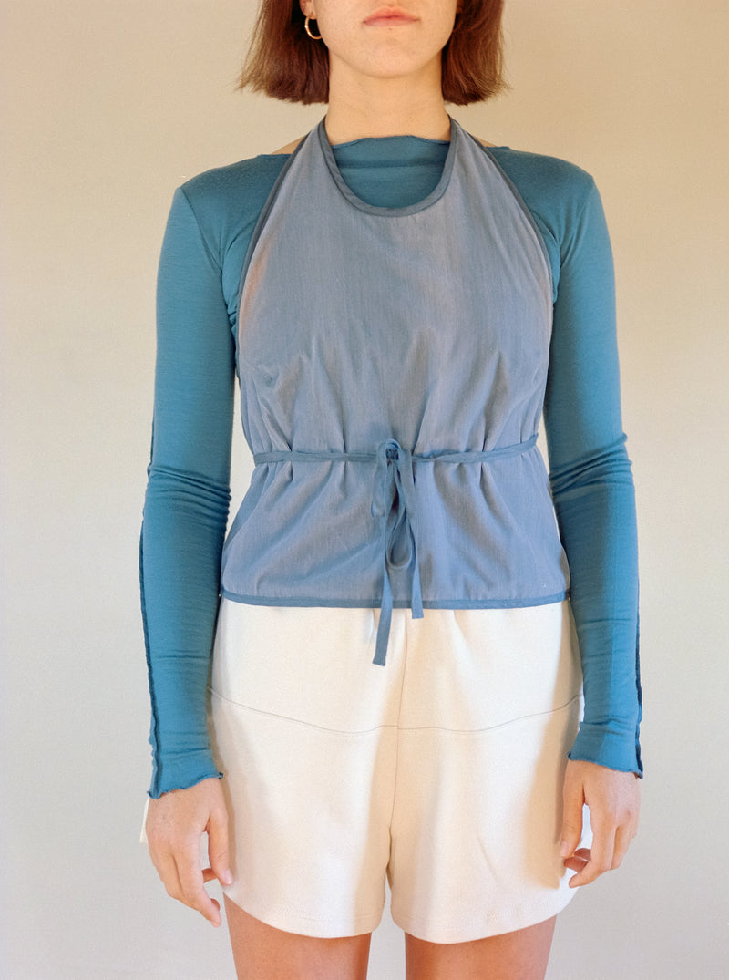 Apron Top in Slate Velvet