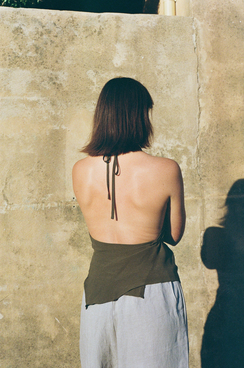 Cowl Top in Olive