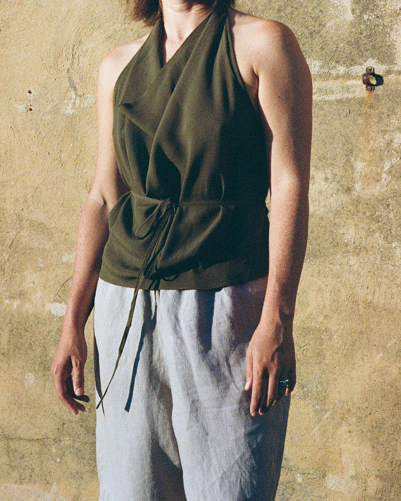 Cowl Top in Olive