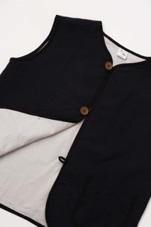 Vest in Navy Cotton