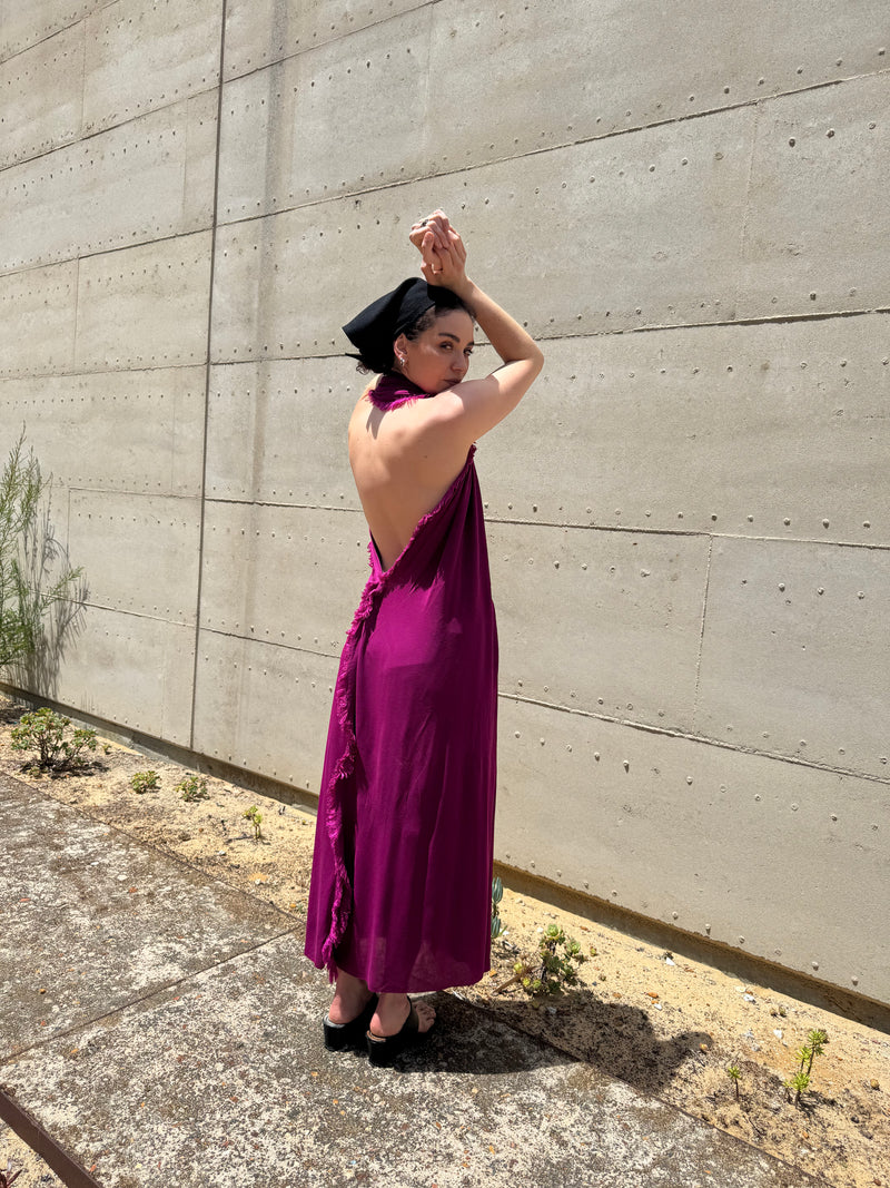 The Fold Gown in Magenta