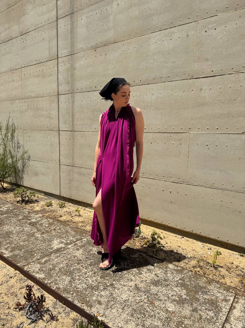 The Fold Gown in Magenta