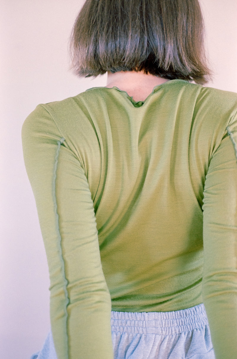 Long Sleeve Merino in Chartreuse - Seasonal