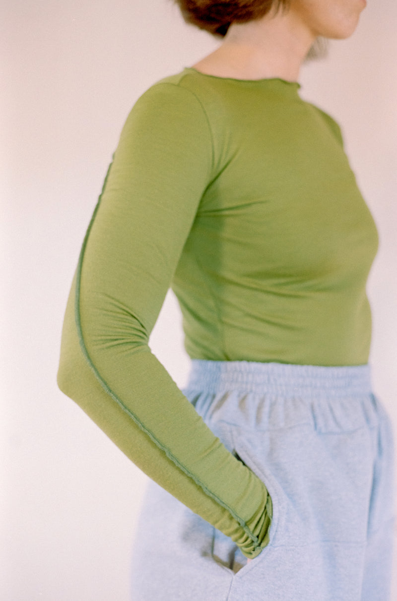 Long Sleeve Merino in Chartreuse - Seasonal